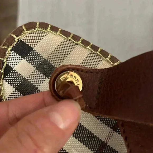 [39/9]Burberry Nova Check Brown Leather  Espadrille Wedge Slides Sandals - Picture 2 of 9